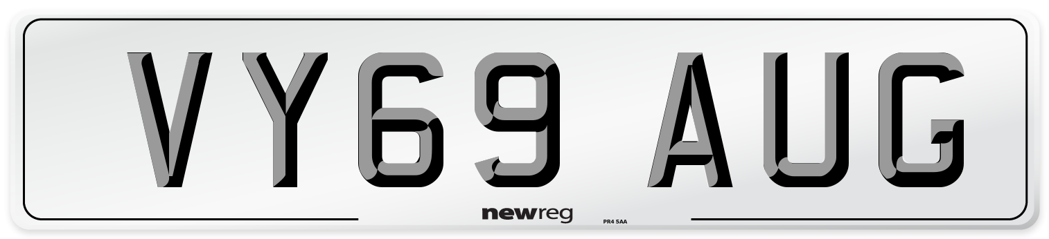 VY69 AUG Number Plate from New Reg